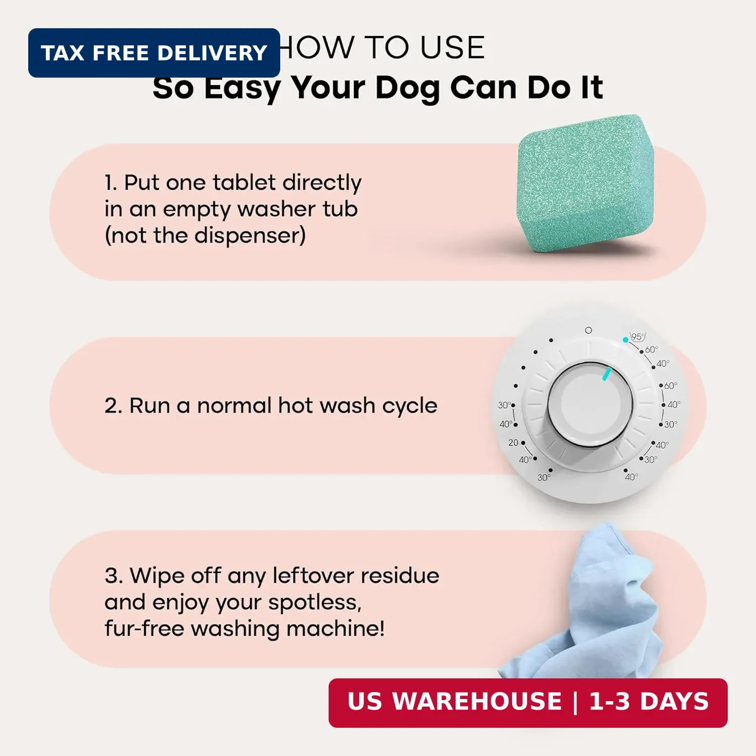 Uproot Clean Washing Machine Cleaner Tablets – 24 Pack for a 12 Month Supply. Fo
