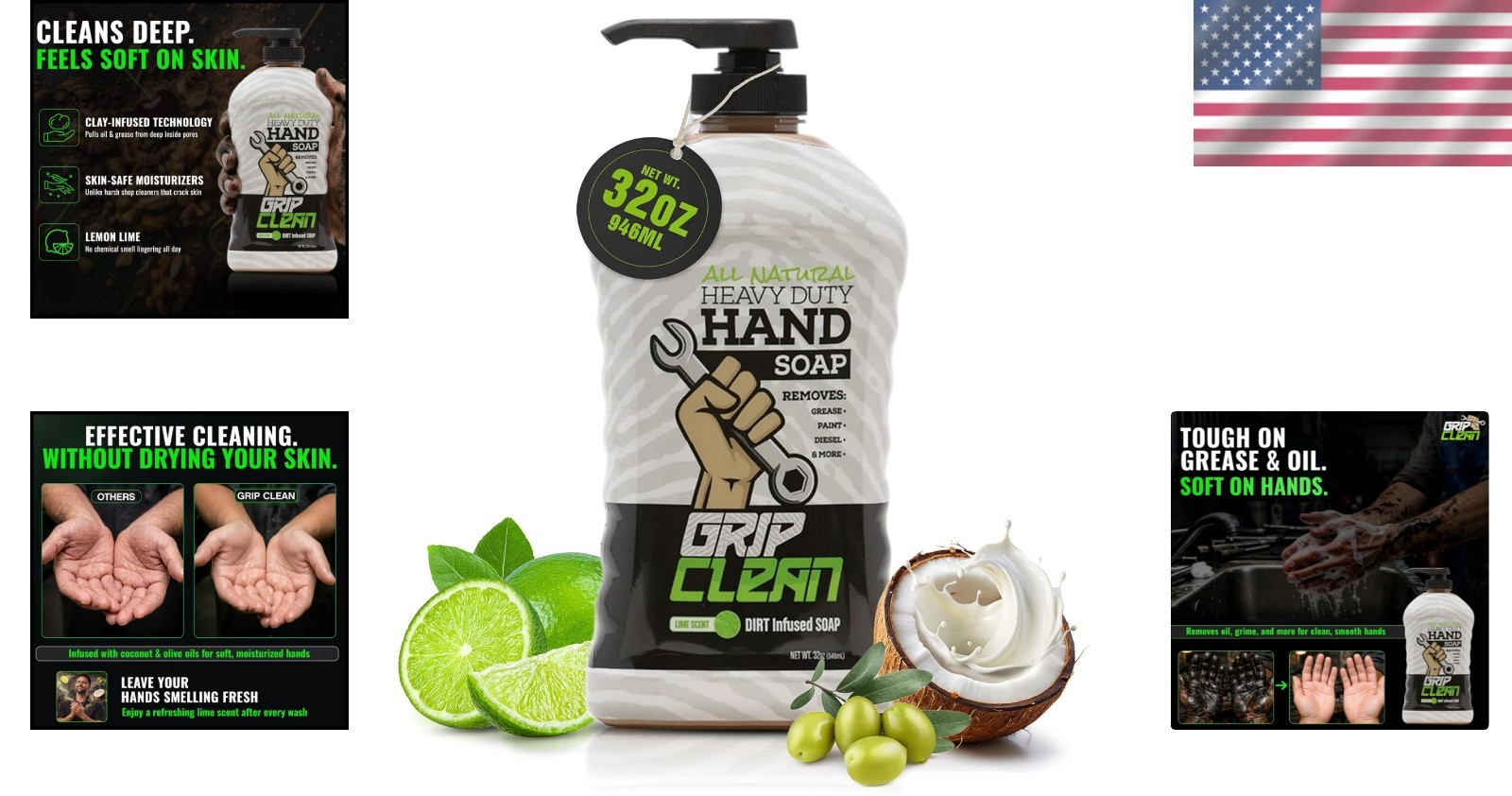 Natural Pumice & Clay Hand Cleaner – 32oz for Automotive and Industrial Use