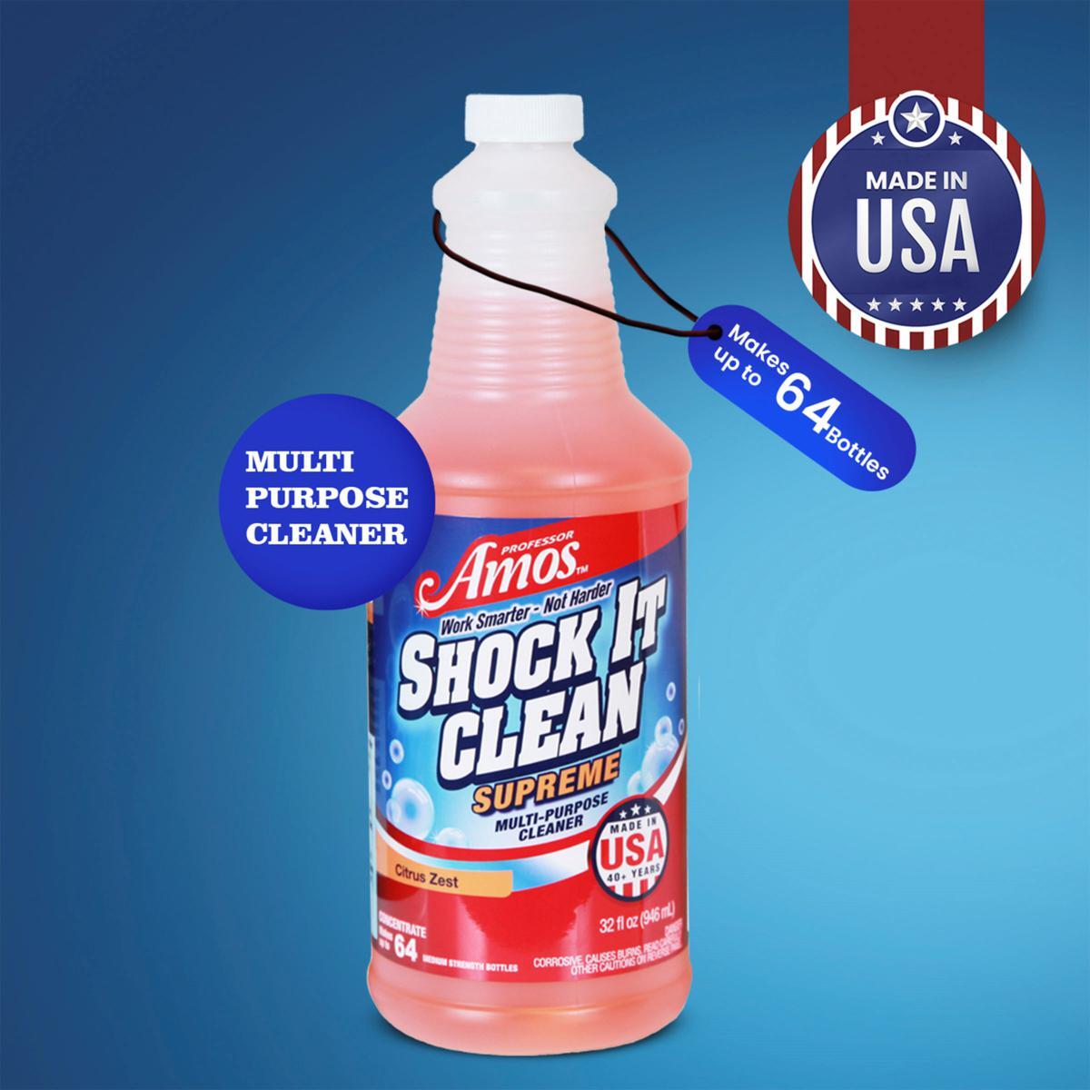 Professor Amos Shock It Clean 32oz. Concentrate w/ 160ct Wipes (Pick Your Scent)