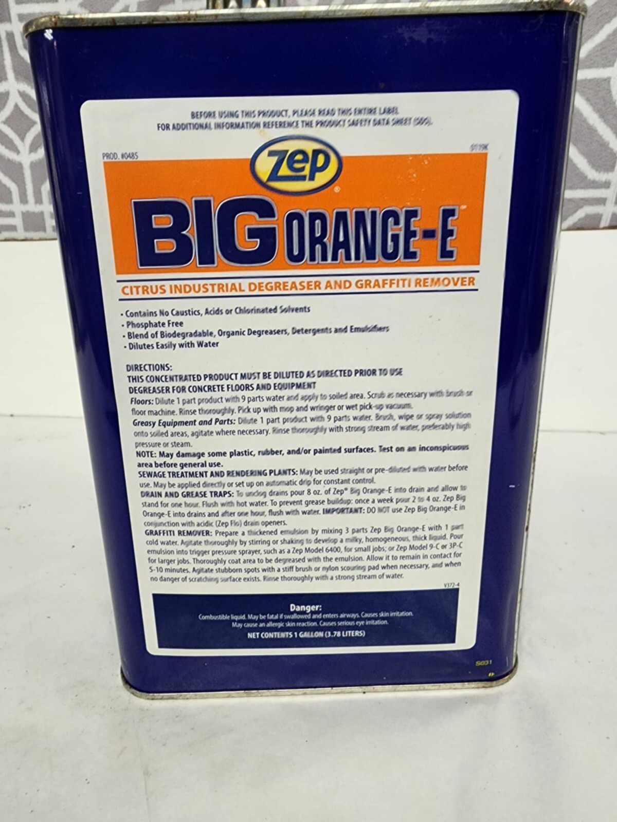 Zep Big Orange-E Heavy-Duty Citrus Degreaser Liquid 1 Gallon