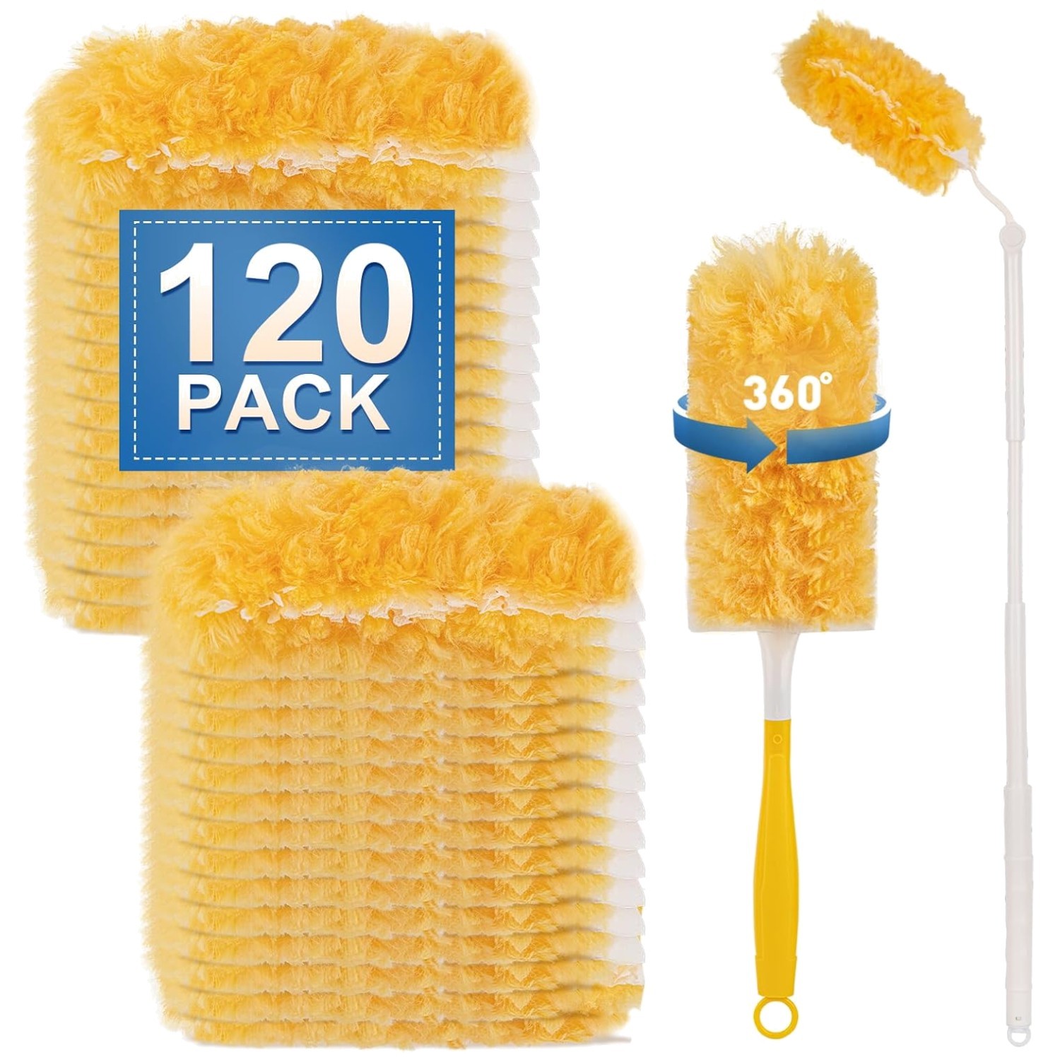 High-Quality Duster Refills, 120 Count +Telescopic Rod