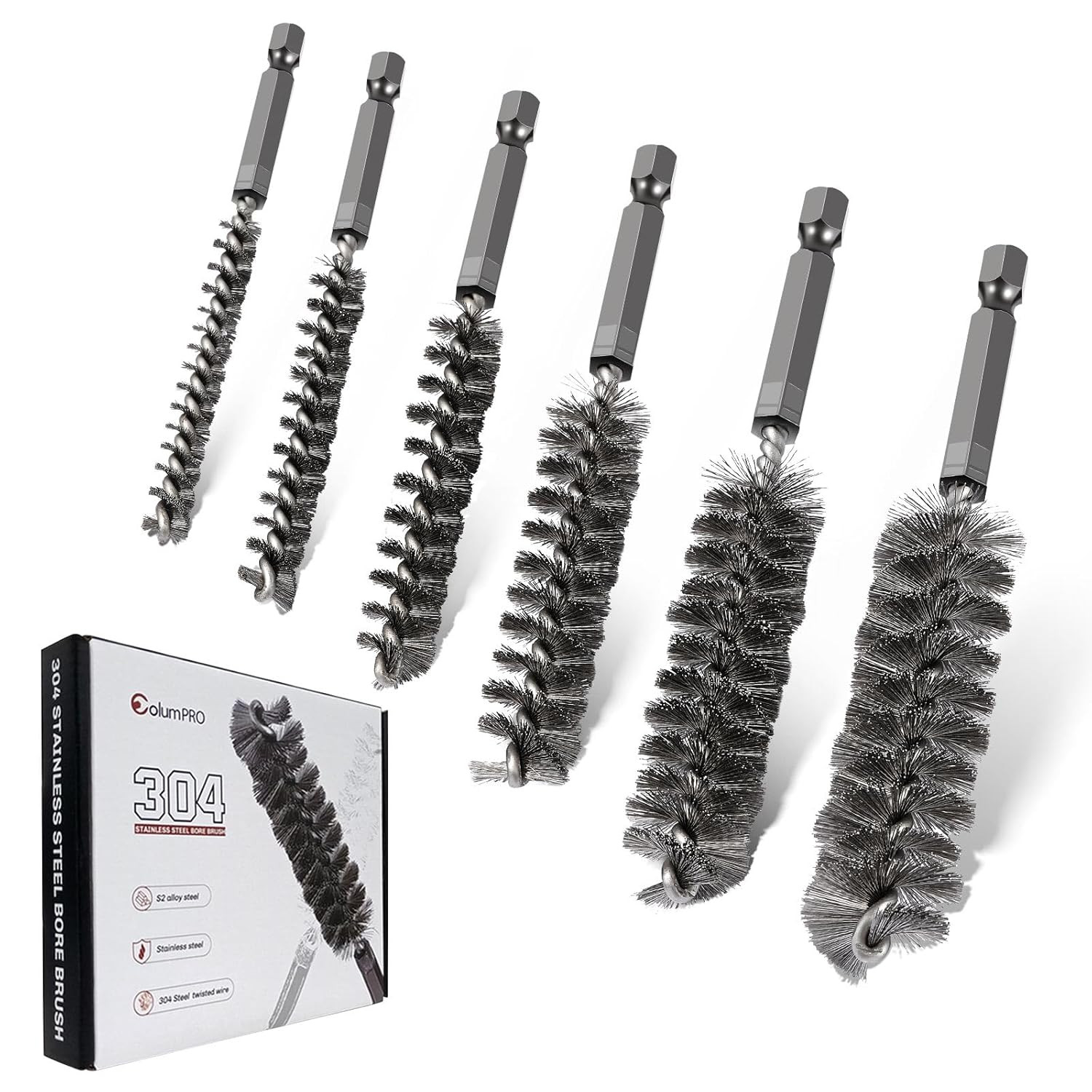 cepillo limpieza tuberia acero inoxidable 6 piezas broca taladro herramientas