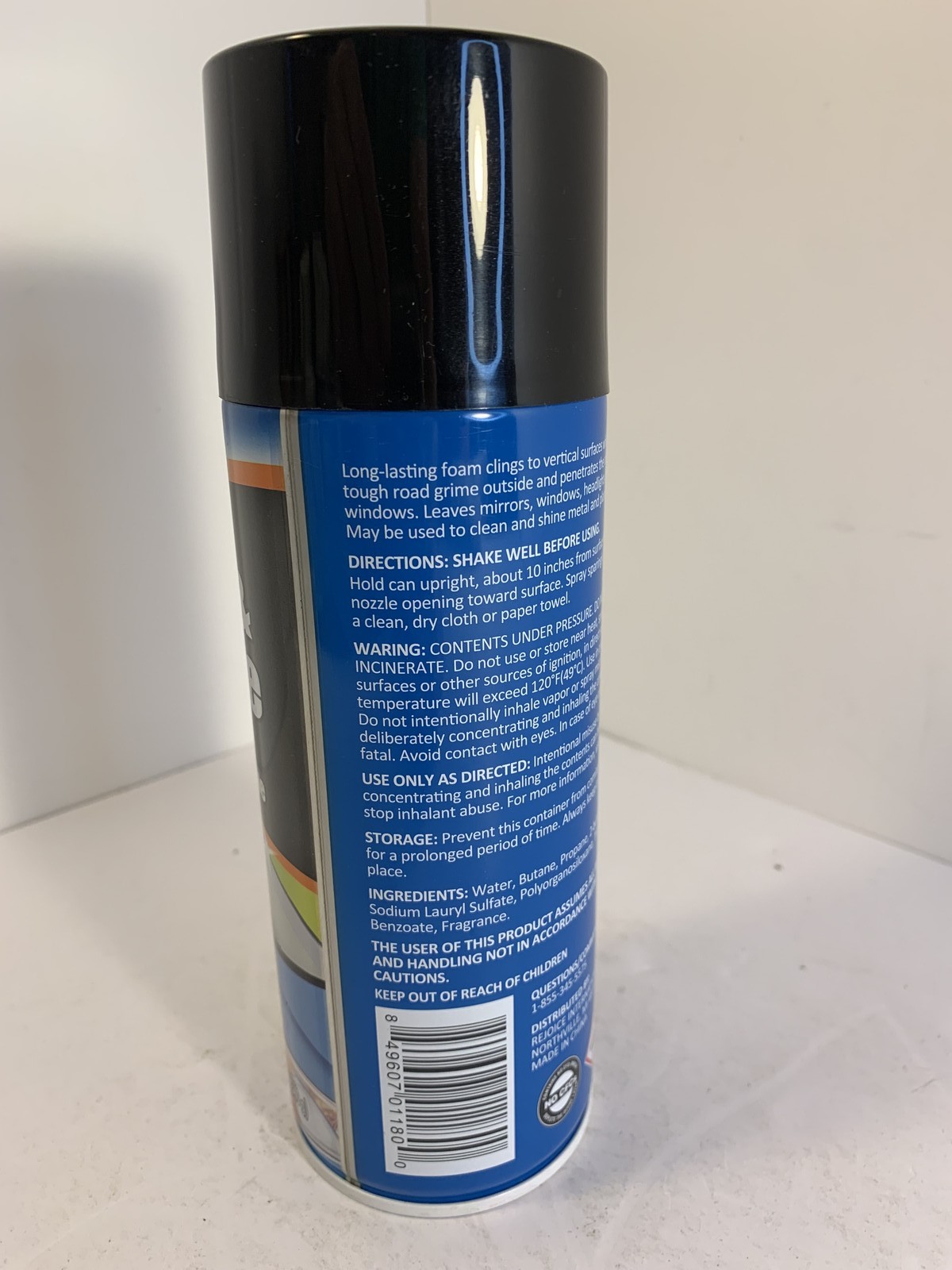 AutoBright Streak Free Glass & Chrome Cleaner Foam Spray 12 oz Removes Bugs