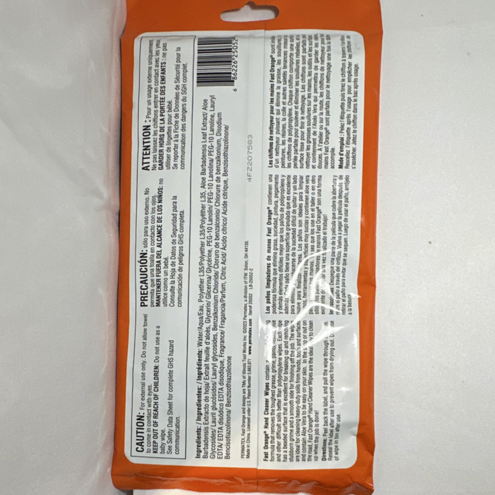 Fast Orange Textured Tear-Resistant Hand Cleaner Towels Wipes for Hands 10 Pack