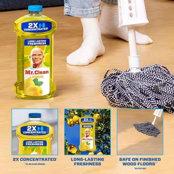 Mr. Clean 64 oz. Lemon Scent All-Purpose Multi Surface Cleaner, 2x Concentrated