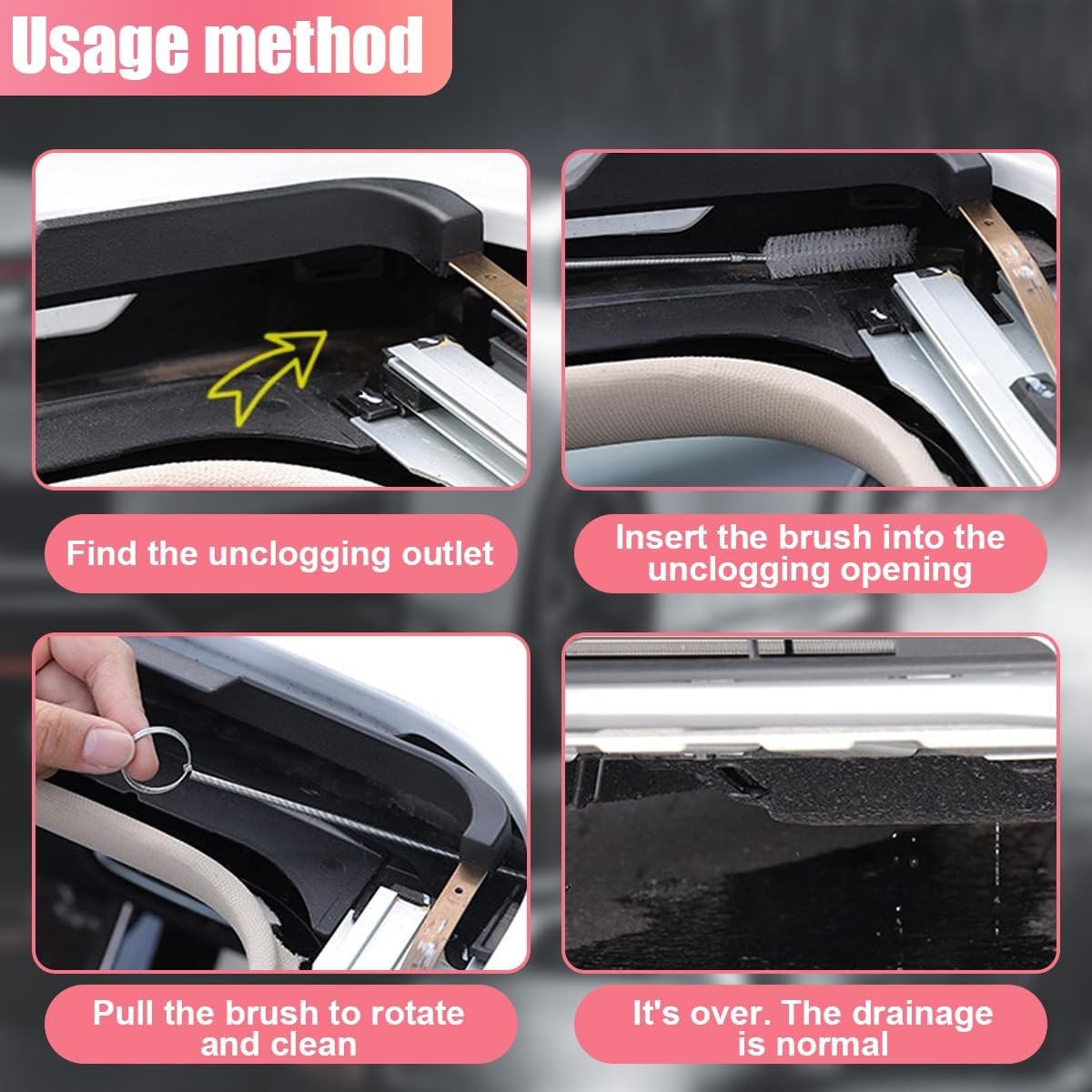 Car Sunroof Drain Cleaning Tool, 61” Long & Slim Tube Cleanin Size: 2PCS/1.5M