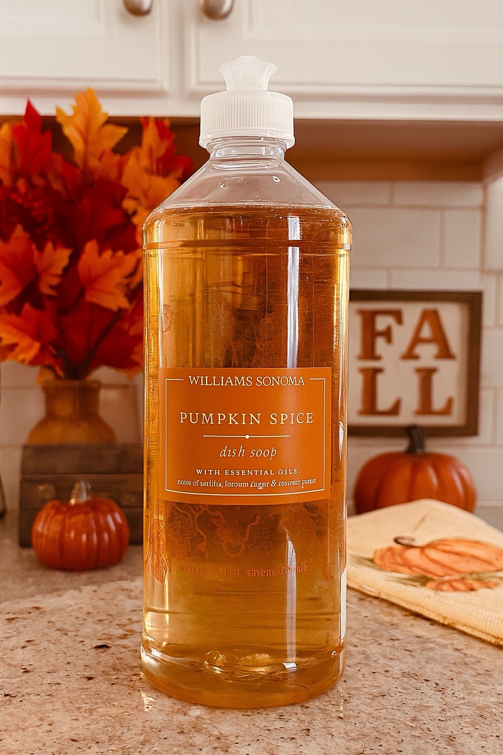 Lim Ed Williams Sonoma Pumpkin Spice Dish Soap Essential Oil Vanilla Pecan 20oz