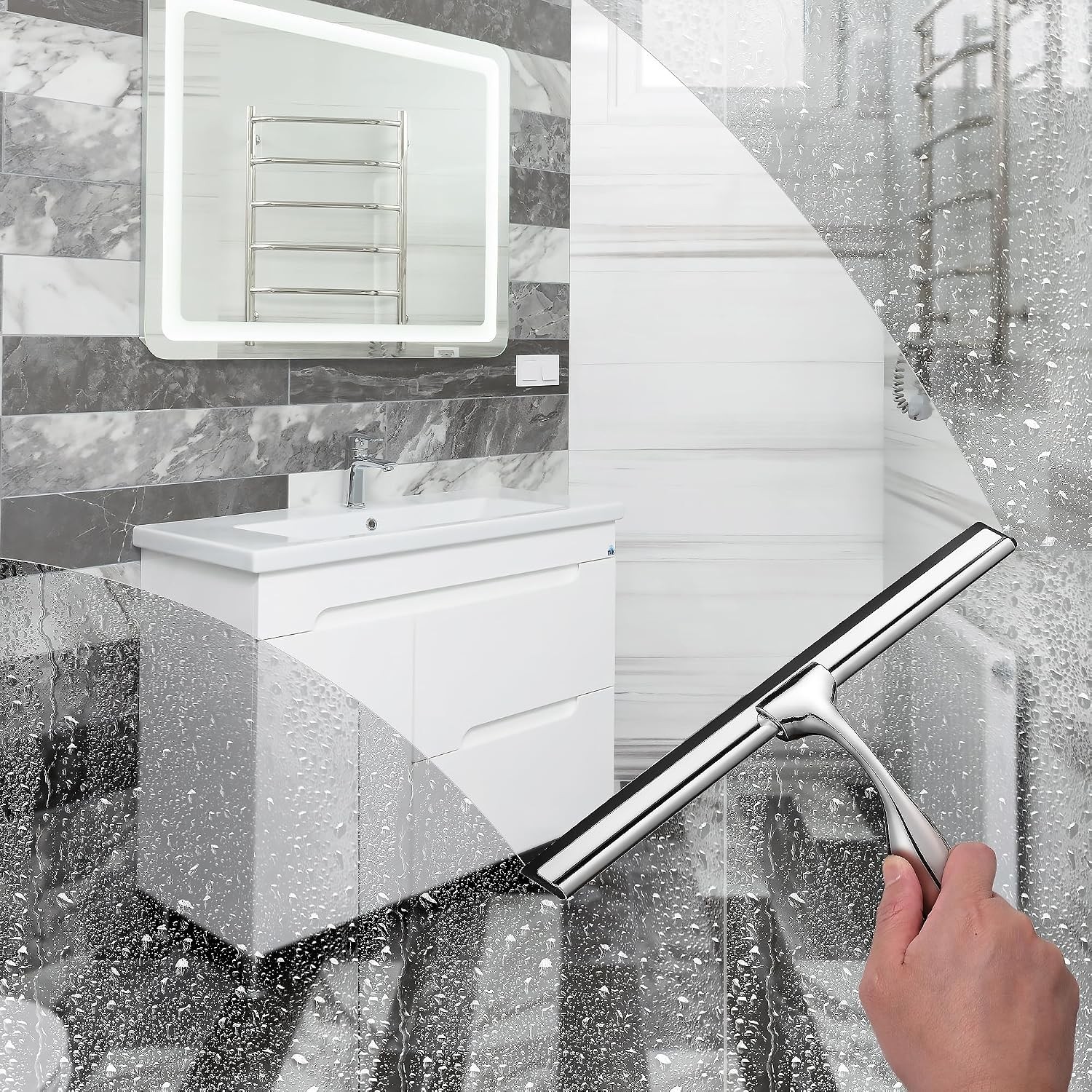 10″ Squeegee for Shower Glass Door All-Purpose Shower Squeegee for Glass Doors