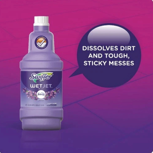Swiffer WetJet System Cleaning-Solution Refill, Lavender Scent, 1.25 L, 4/Carton