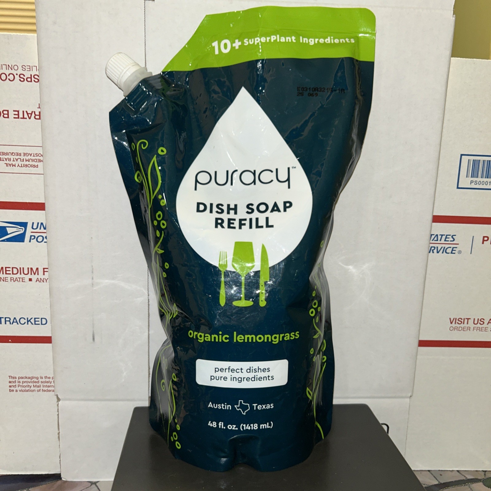 Puracy Natural Dish Soap Refill, Skin-Softening Plant-Based Liquid lemograss