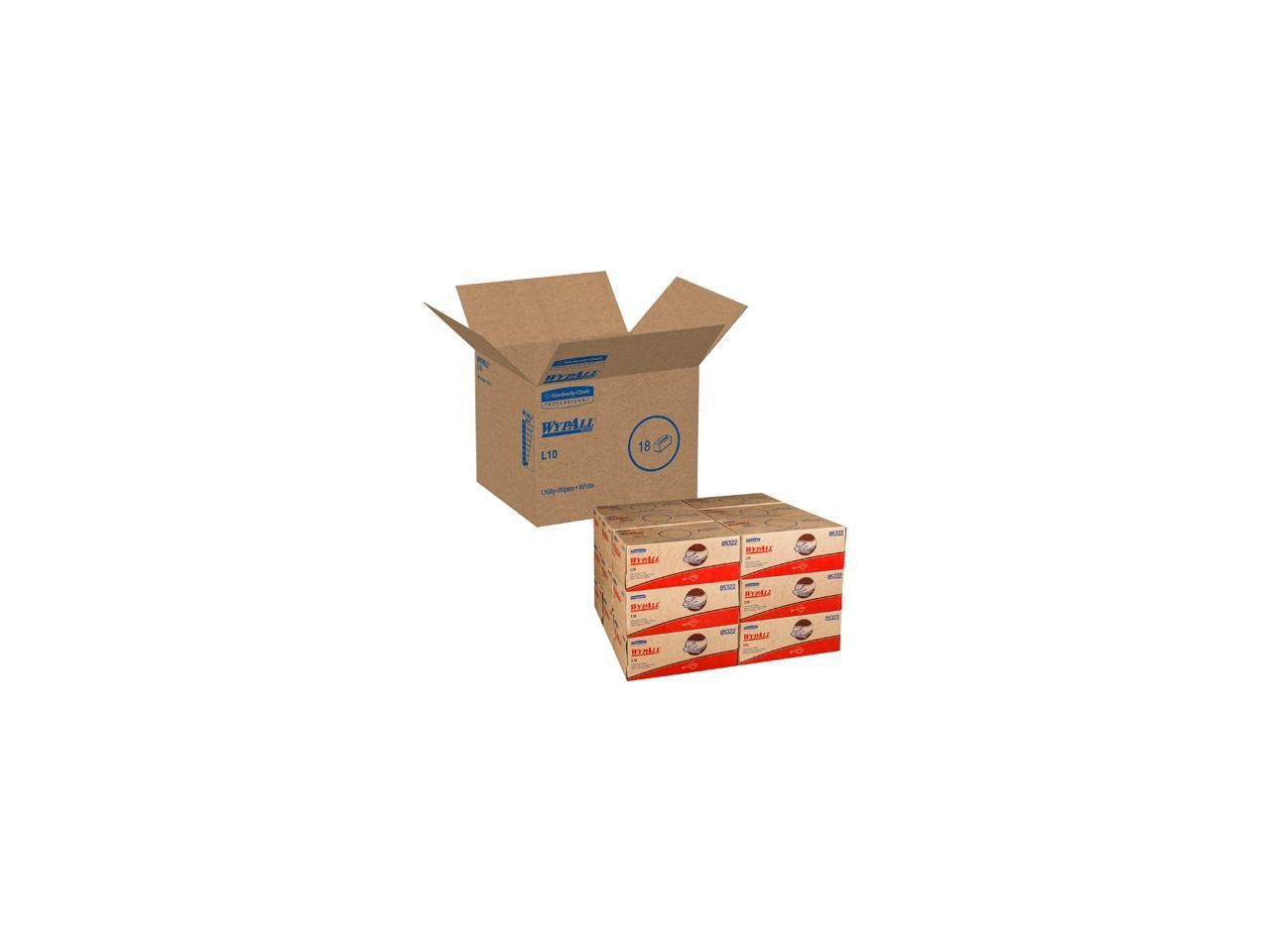 WypAll L10 Disposable Towels (05322), Limited Use, 1-PLY, Pop-Up Box, White, 18