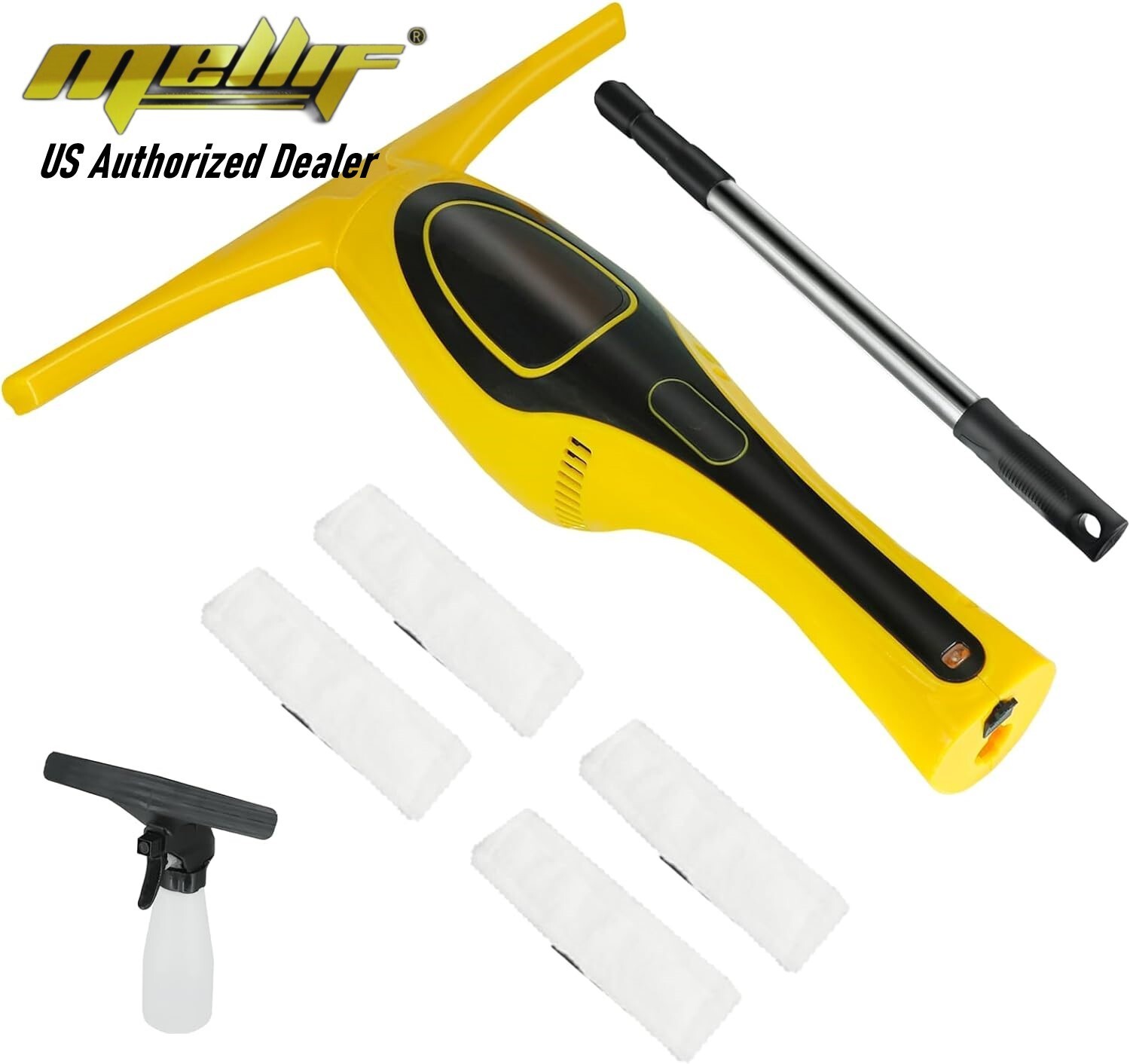 Mellif Window Vacuum Squeegee Cordless Rechargeable 36″-61″ Telescopic Pole
