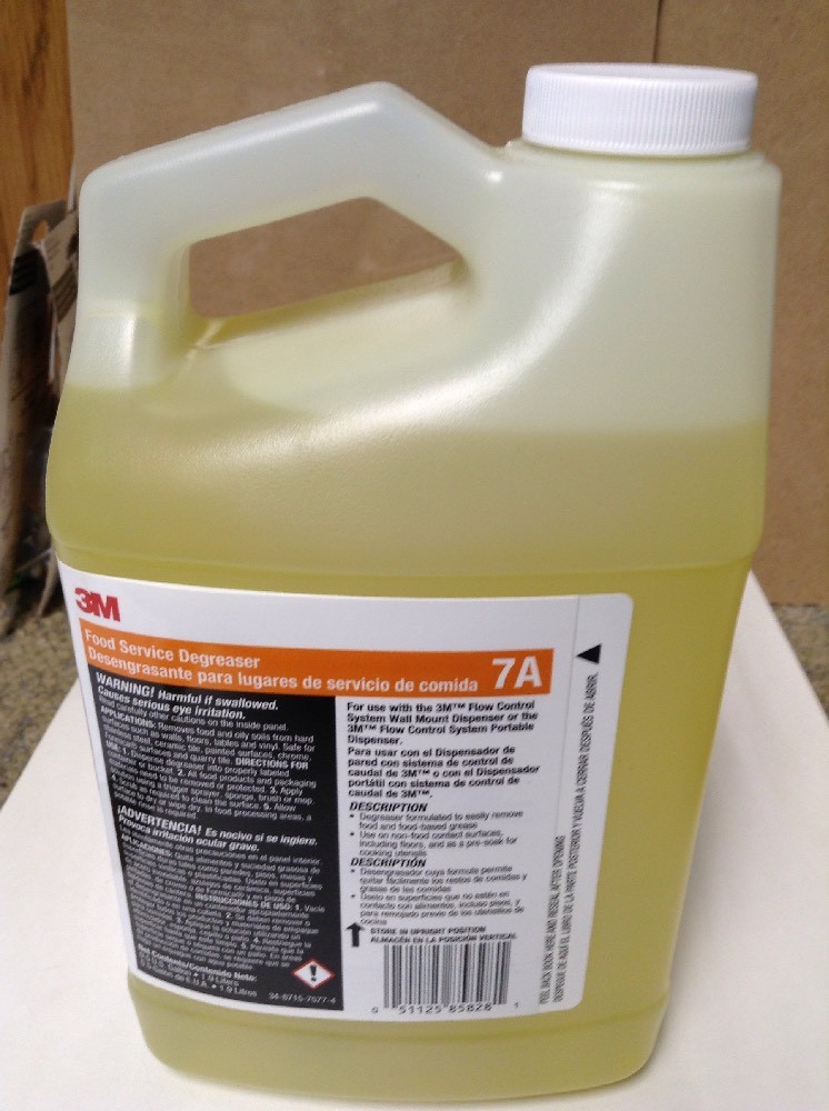 Food Service Degreaser, Yellow ,3M, 7A. 39CZ54 Yield per Container 149 Gallons.!
