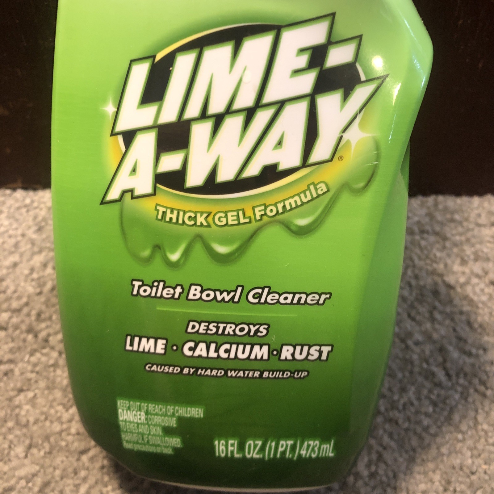 Lime-A-Way THICK GEL FORMULA Toilet Bowl Cleaner Lime Calcium Rust 16oz