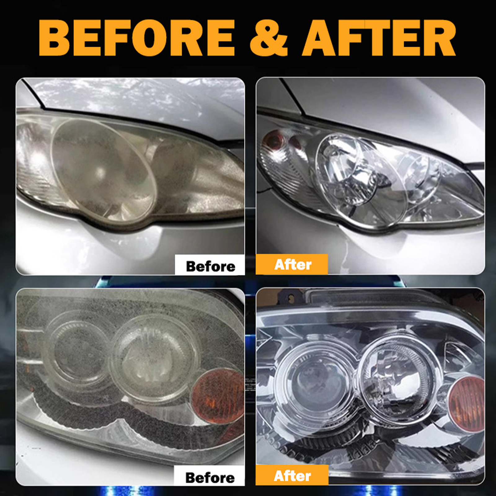 Pro Car Headlight Lens Restoration Repair Kit Polish Cleaner Cleaning Tool 100ml
