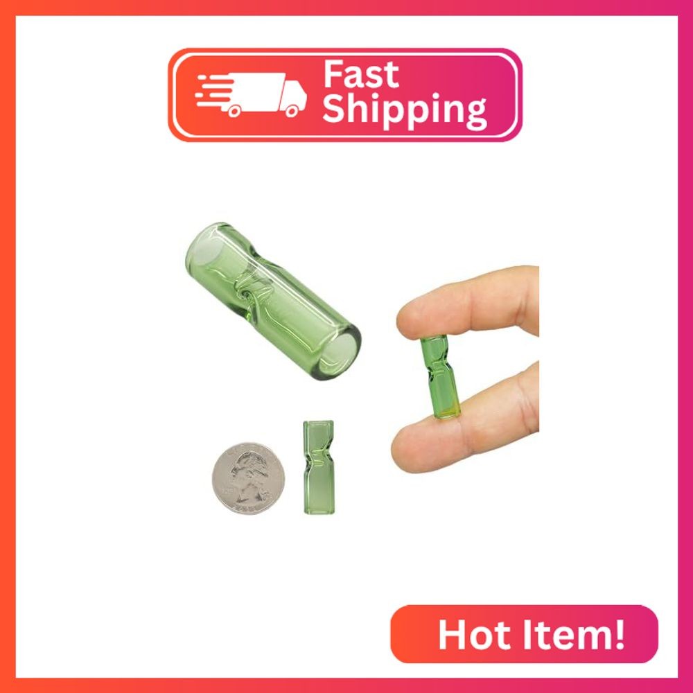 Reusable Glass Filter Tips – 12 Pieces Assorted Sizes and Colors – Smooth Edge C