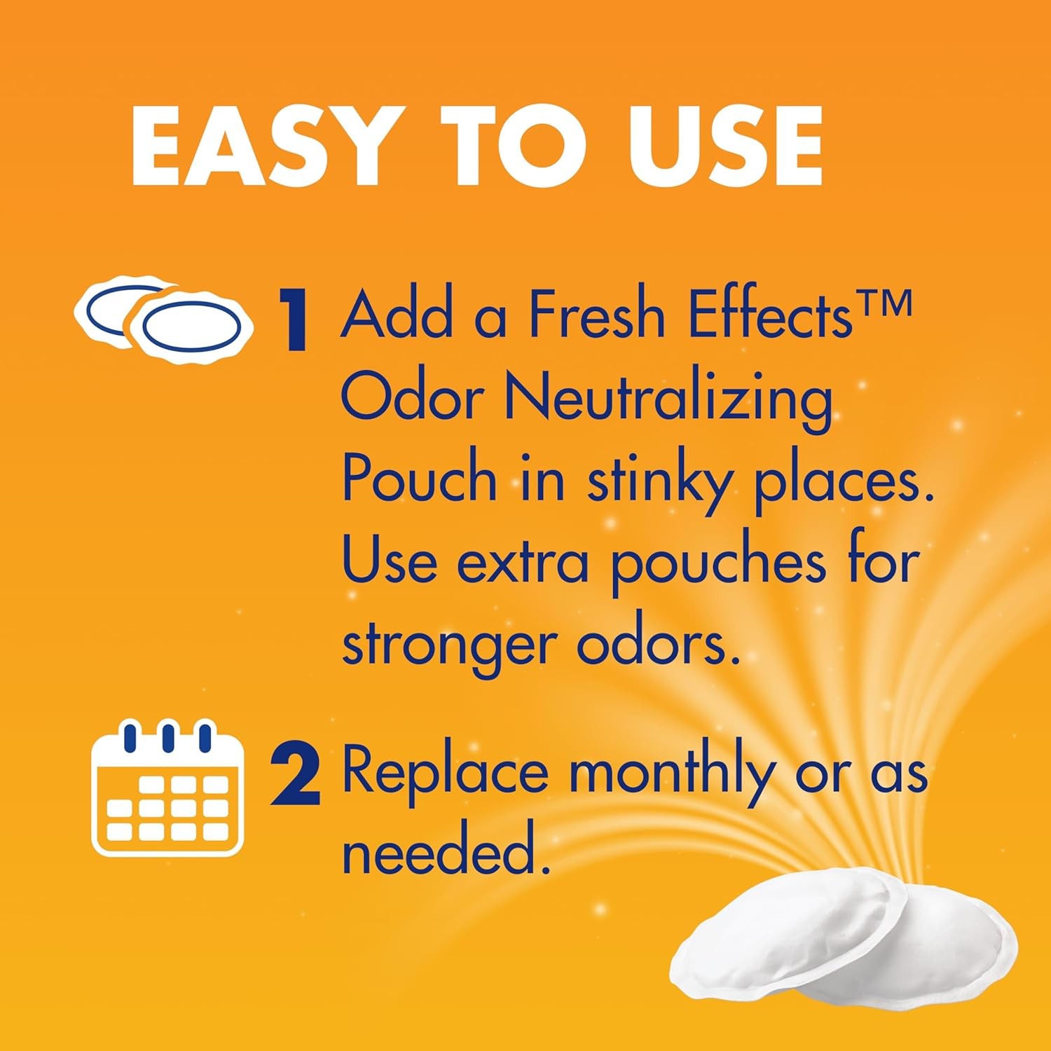 Fresh Effects Odor Neutralizing Baking Soda Pouches, Unscented Deodorizer