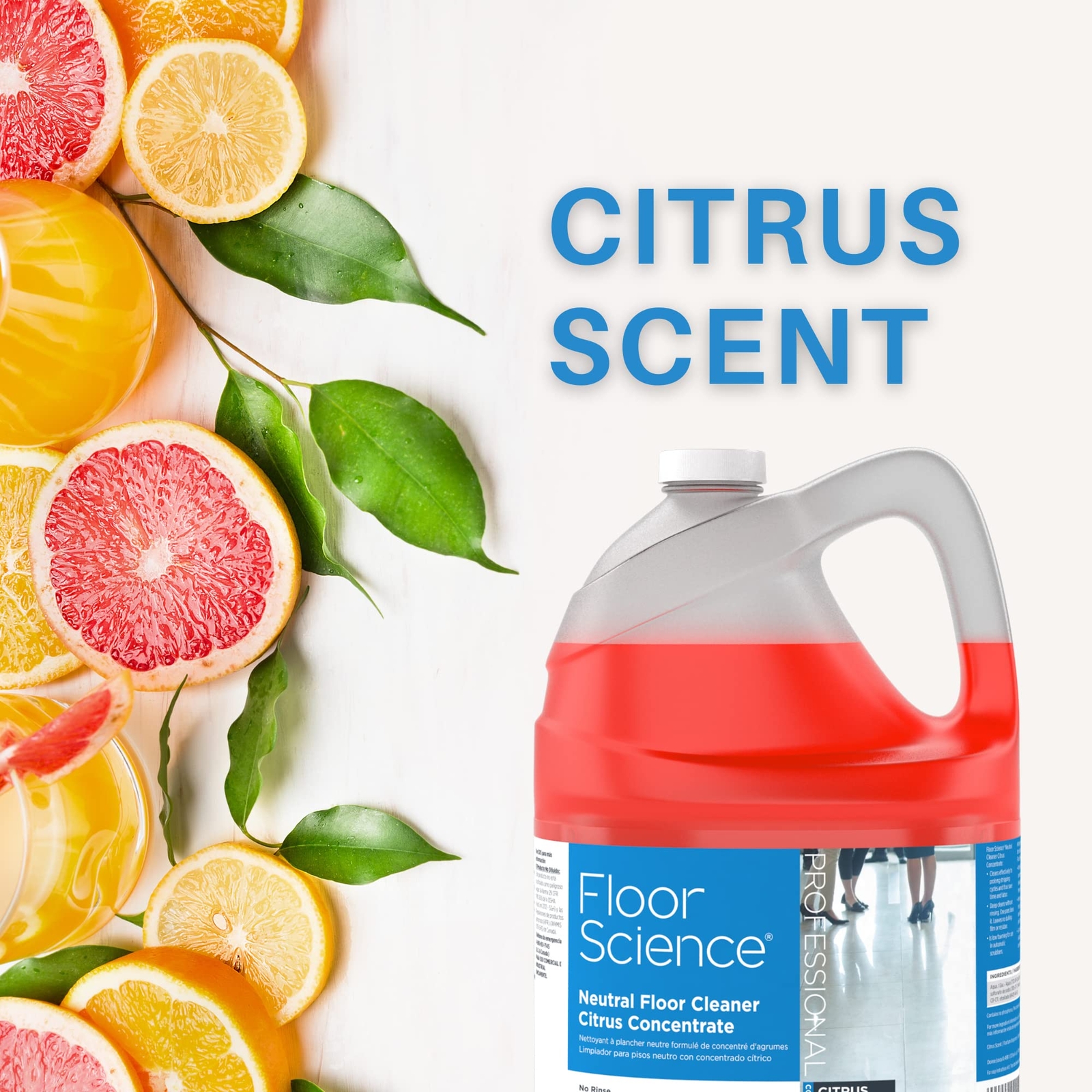 Floor Science Citrus Neutral Cleaner Concentrate 128 Fl Oz Pack of 4