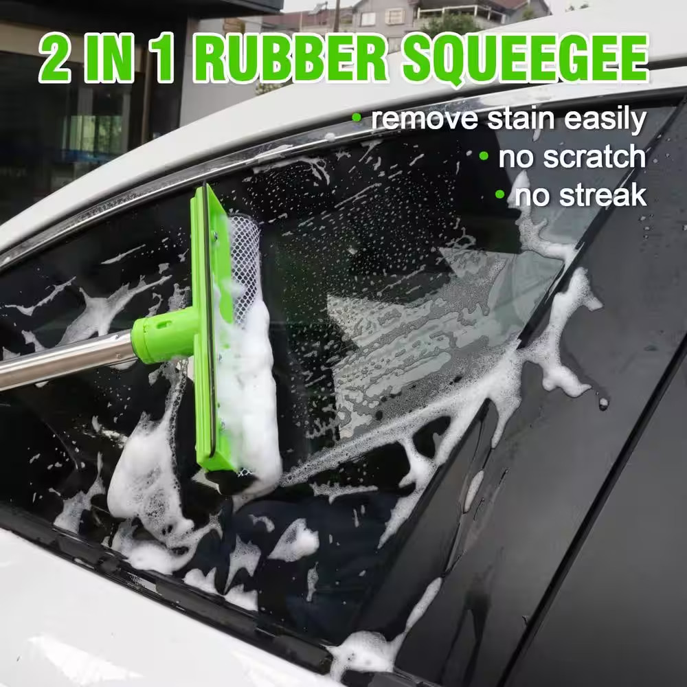 62 In. Extendable Automotive Care Brushes Kit with Microfiber Mitts Squeegee Dus
