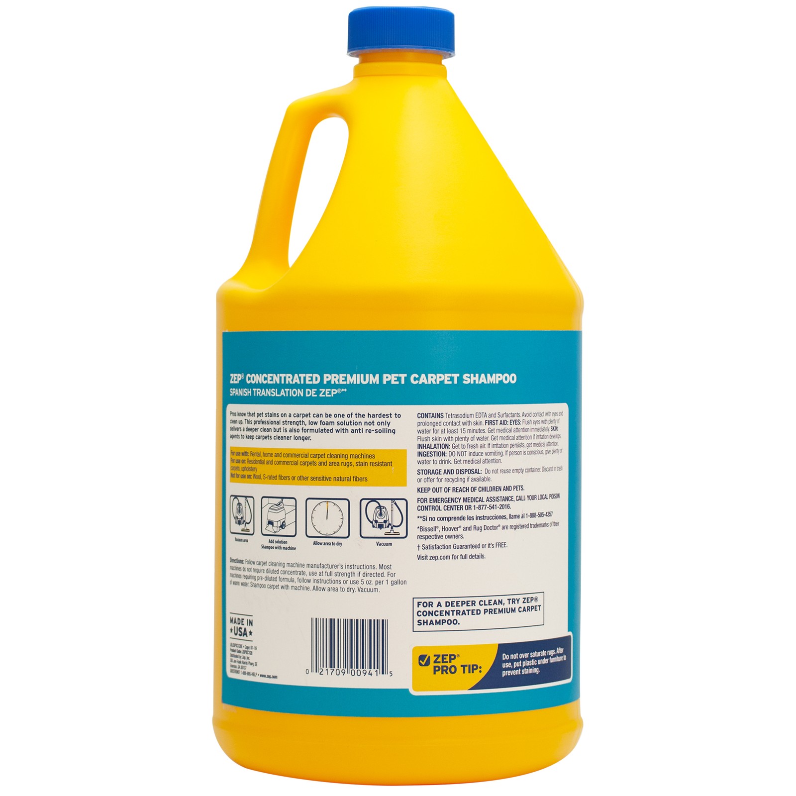 Zep Premium Pet Carpet Shampoo – 1 Gallon (Case of 2) ZUPPC128 – Concentrated