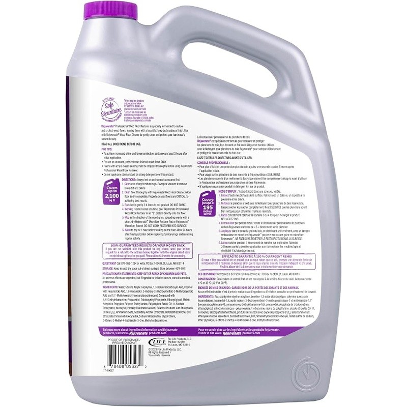 Wood Floor Restorer Revitalizing Glossy Finish Easy Application Safe Pets Kids