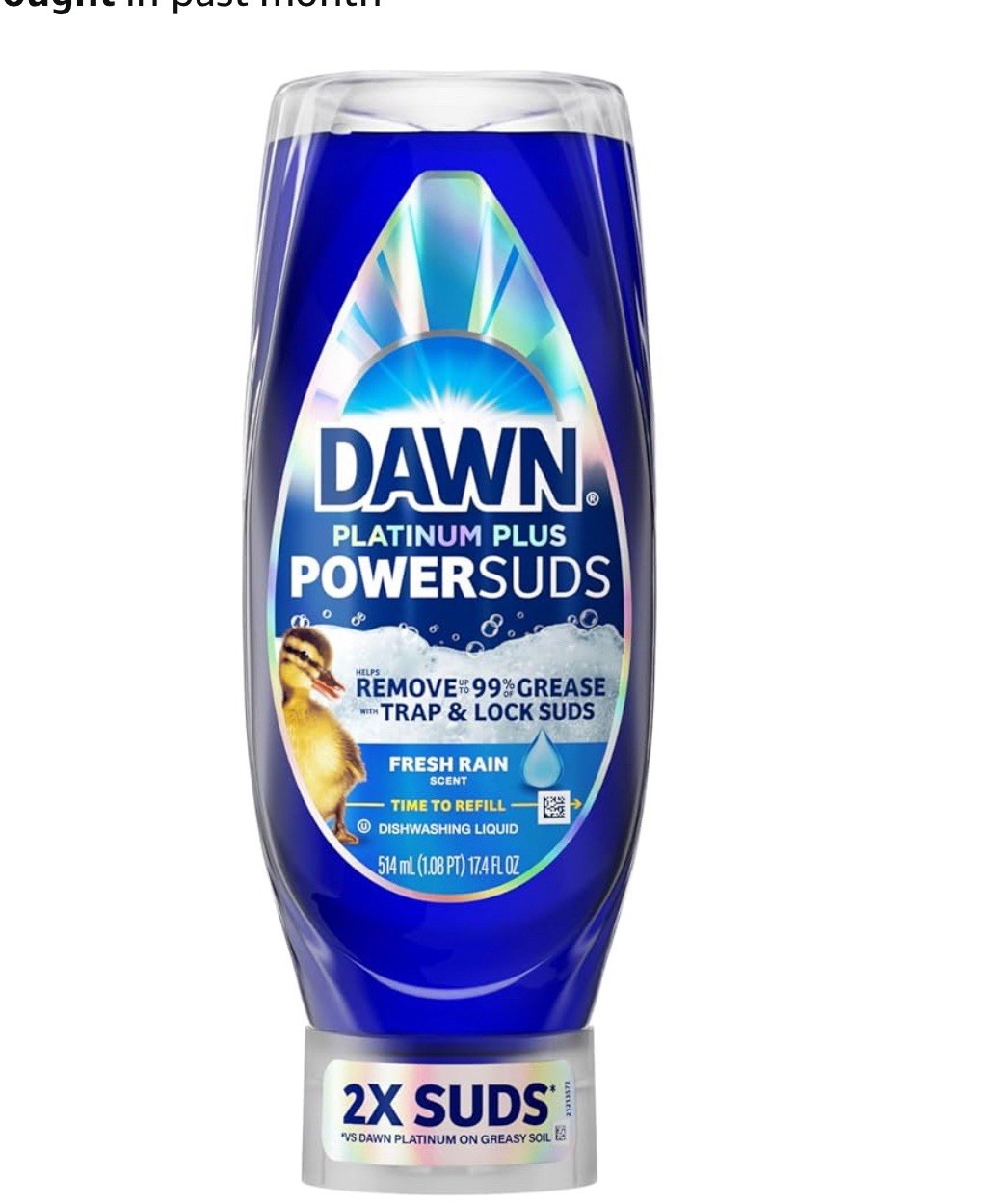Dawn Platinum Plus PowerSuds EZSqueeze Fresh Rain Scent 2×17.4 fl oz Bundle