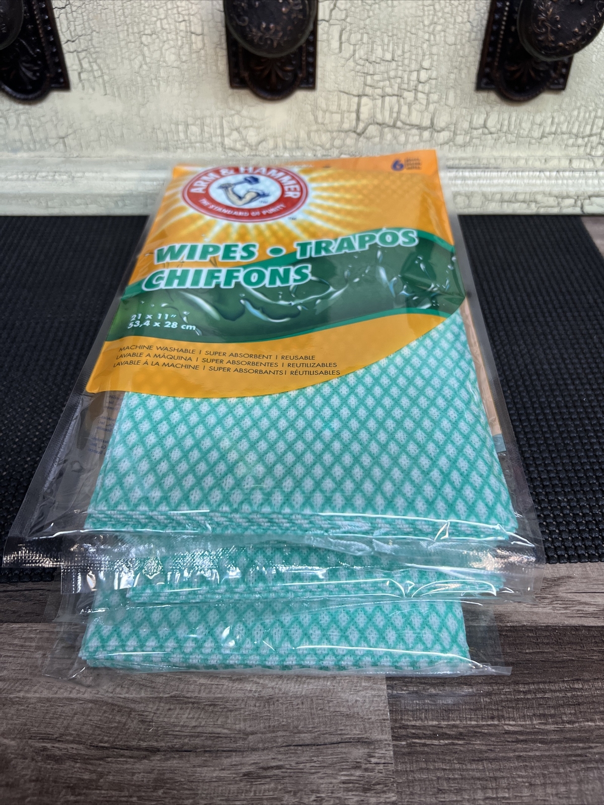 (LOT OF 5 PACKS) Arm & Hammer 6-Pack Non-Woven Fiber Cloth – 30 WIPES TOTAL