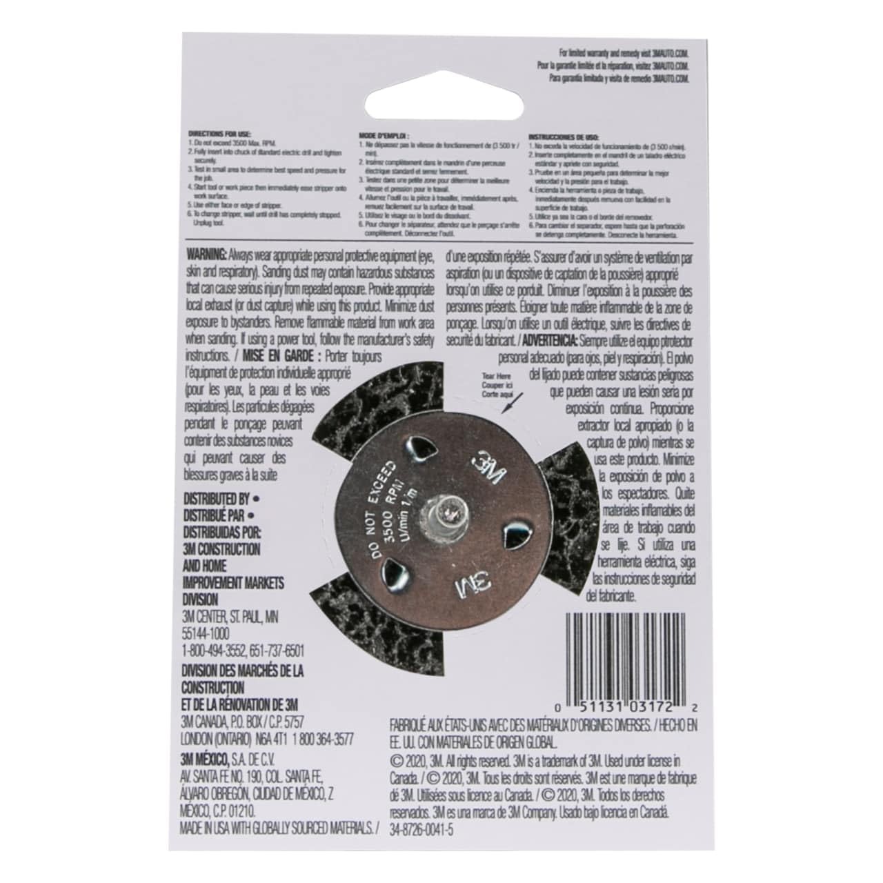 3M Large Area Paint and Rust Stripper, Step 1, 4 inches, Pack 4 inch, Black