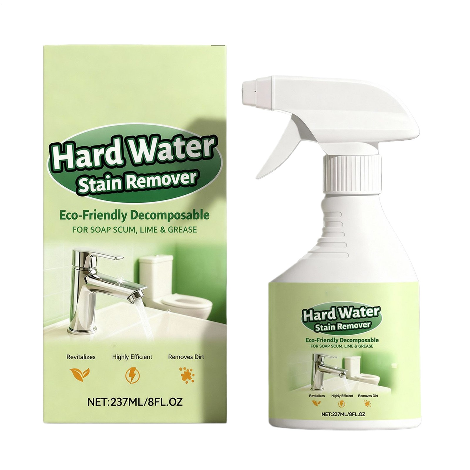 1pc SCUM BUM Hard Water Remover Shower Cleaner For Shower Glass Toilet 237ML-Hot