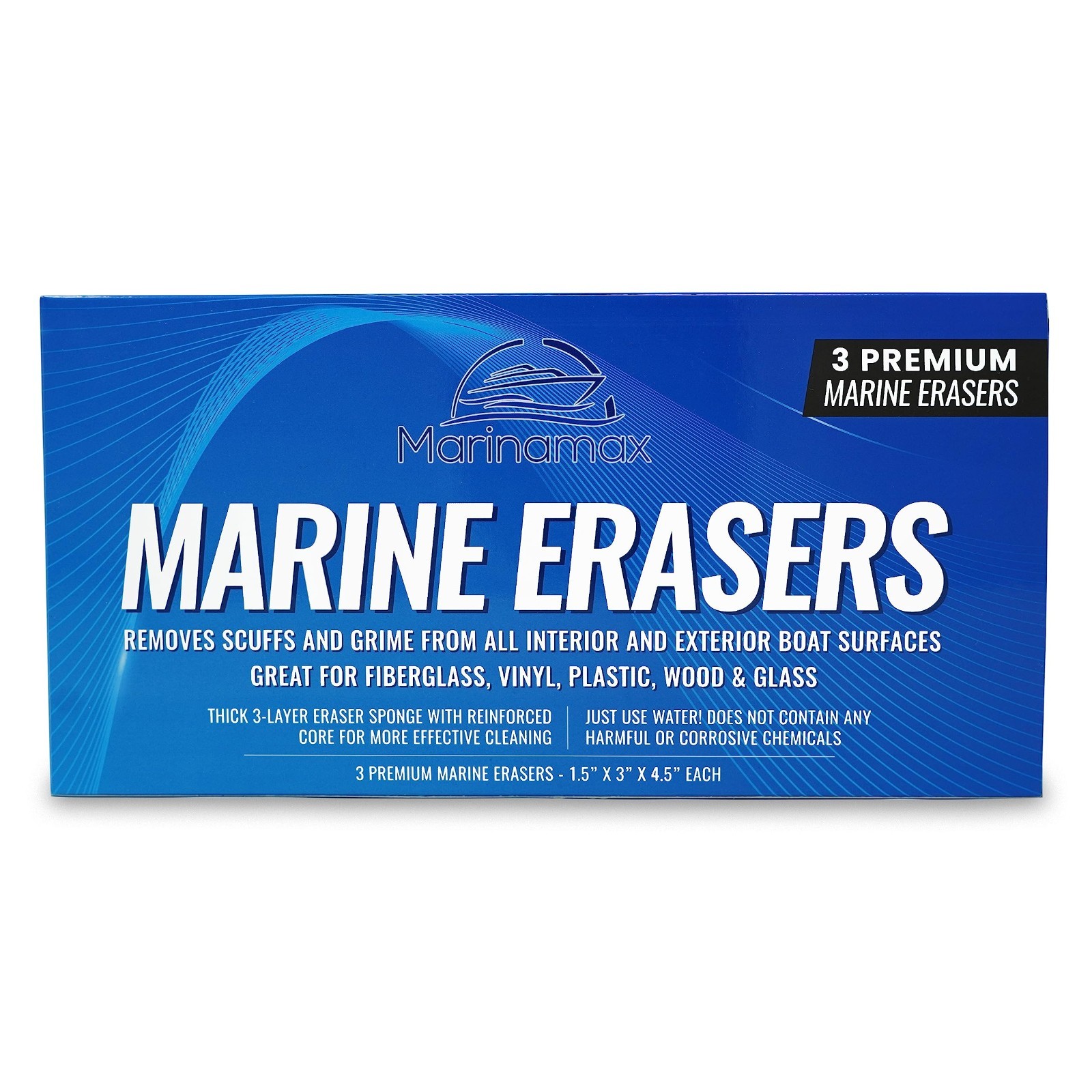 Marine Boat Cleaner Eraser 3-Pack | Non-Toxic Scuff & Dirt Remover | Easy Water
