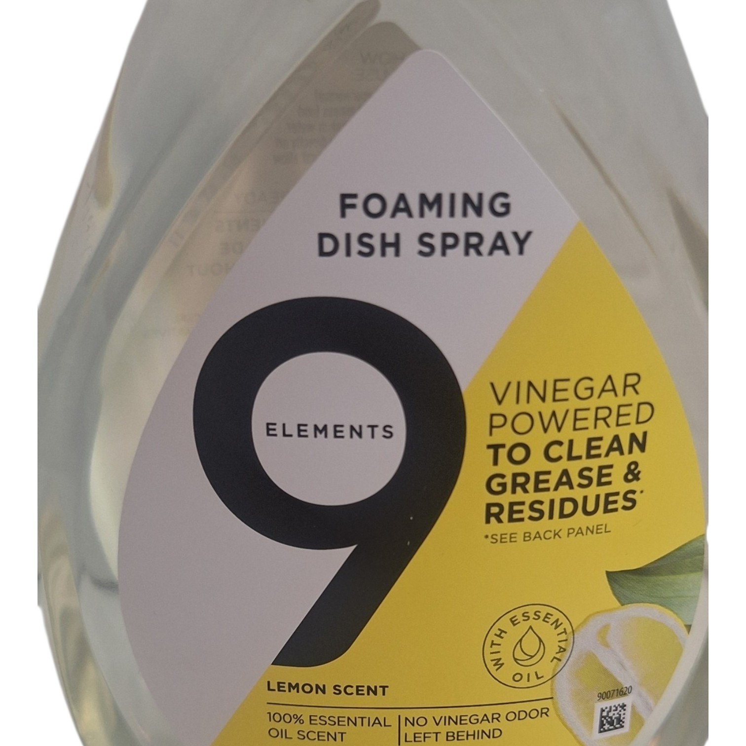 9 Elements Foaming Dish Spray Lemon Scent Refill 16 fl oz New