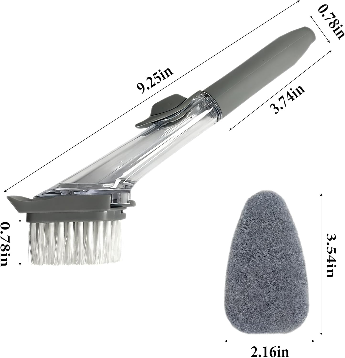 Dish Brush,Dish Scrubber with Soap Dispenser Dish Wand Kitchen Brushes for Di…