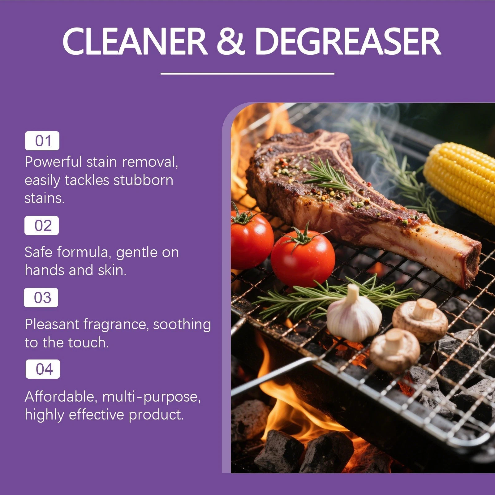 Heavy Duty Grill Degreaser Spray, Fast-Acting BBQ Cleaner for Outdoor GrillsView