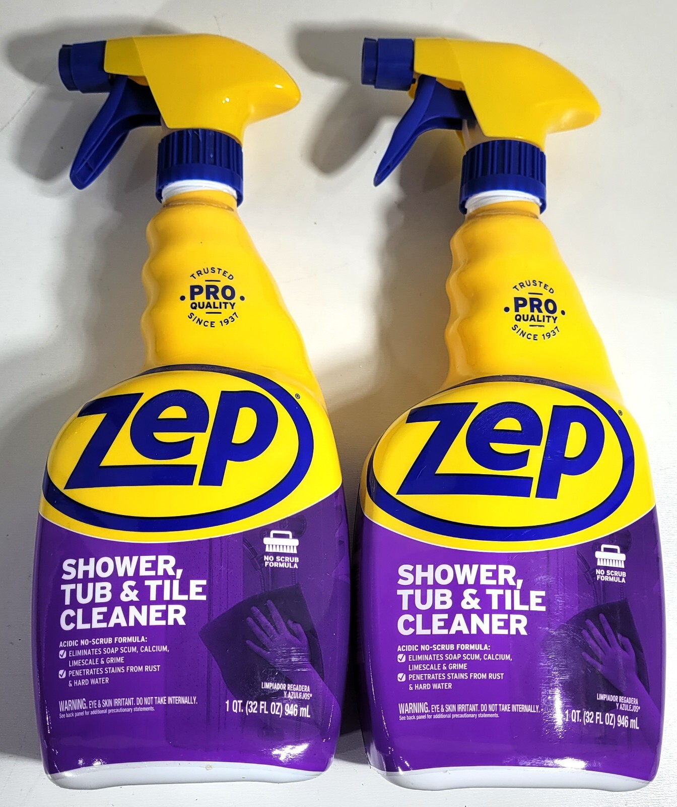 Lot Of 2 Bottles – ZEP Shower Tub and Tile Cleaner, 32 oz Each