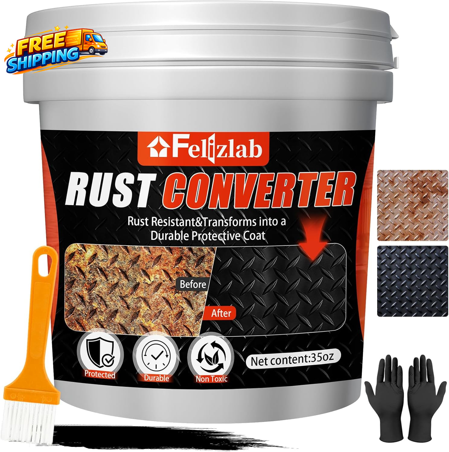 2 In 1 Rust Converter & Metal Primer 35 Floz Automotive Rust Remover Paint