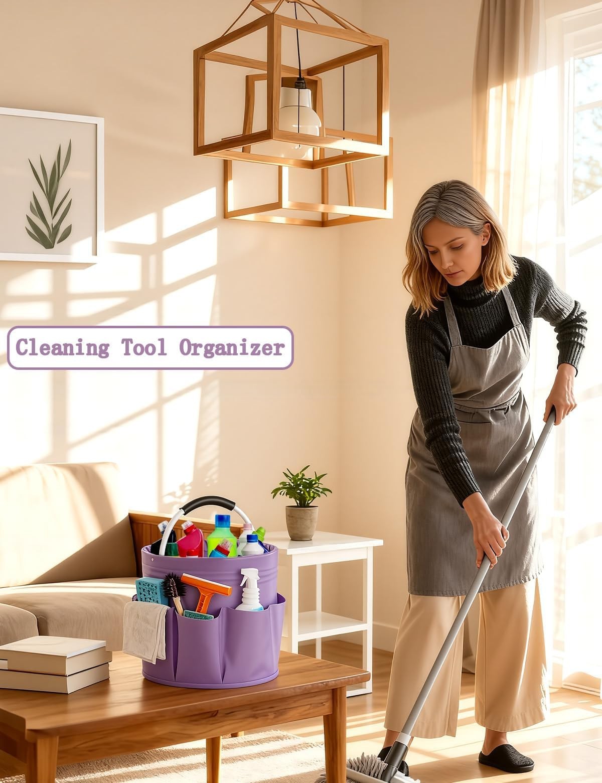 Cleaning Caddy with Handle, Cleaning Products Organiser, Foldable Storage Bas…