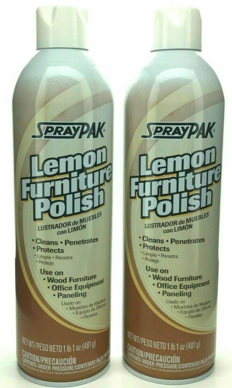 2-Pack – Spraypak Lemon Furniture Polish 17oz can Cleaning Product. A
