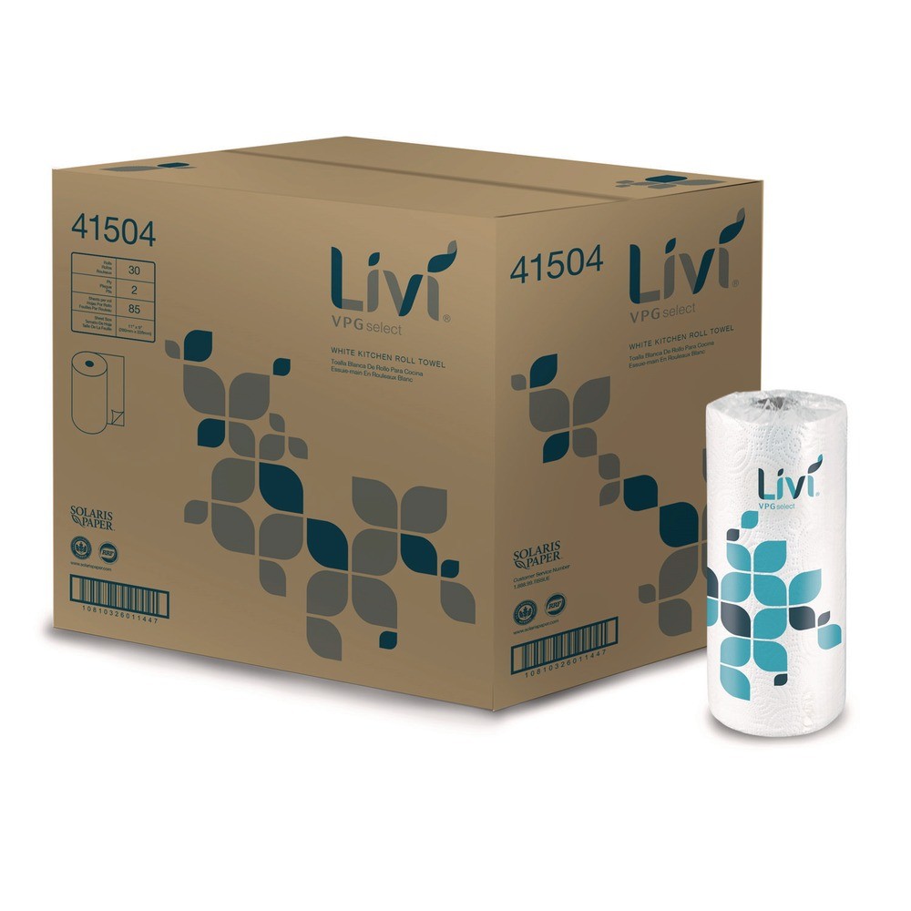 Livi VPG Select 41504 2-Ply Kitchen Roll Towel – White (30 Rolls/Carton) New