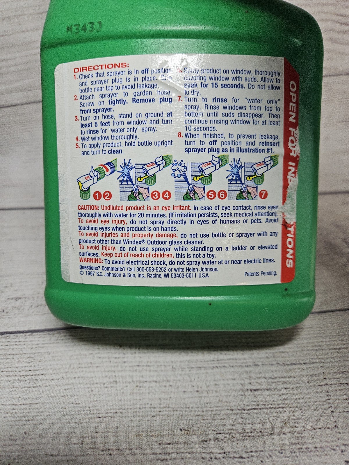 Vintage Windex Outdoor Concentrated Glass Cleaner – 32oz – NEW OLD STOCK 1997