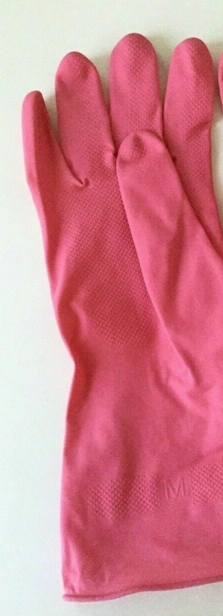 2 Pack SCRUB BUDDIES PINK HEAVY DUTY REUSABLE LATEX GLOVES SIZE MEDIUM 1Pair/Pk