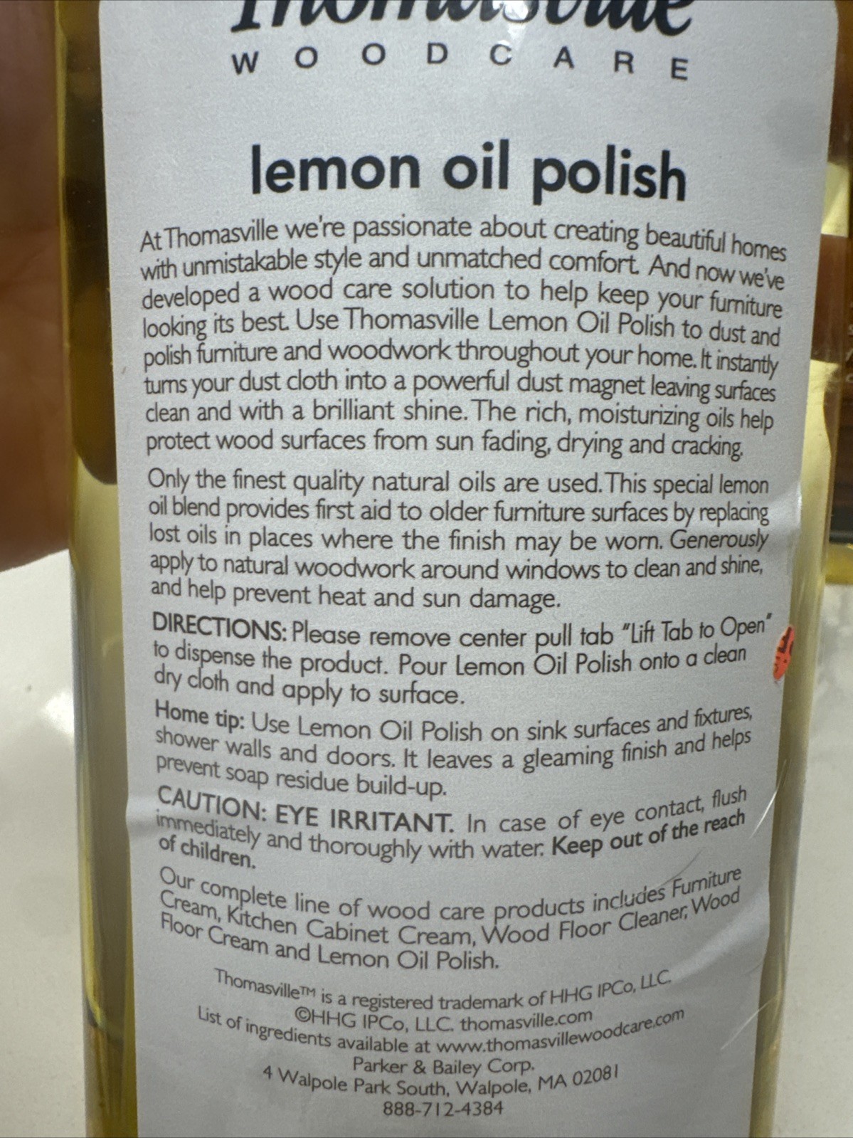 2 Thomasville Wood Cleaner & Furniture Polish Lemon Oil, Restores Surfaces, 16oz