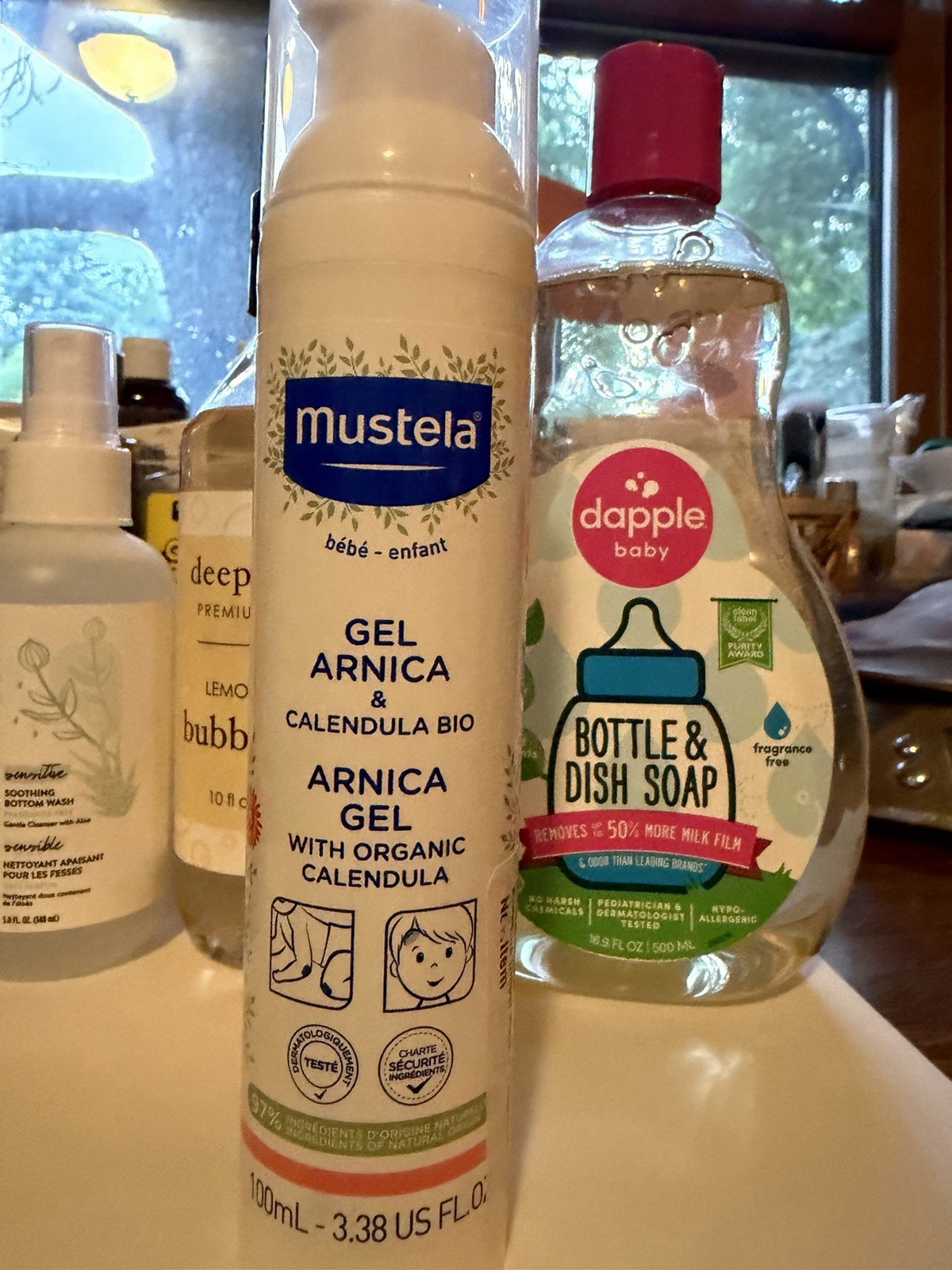 Baby Care Lot: Mustela Arnica, Mommy’s Bliss, Honest Bottom Wash, Dapple Soap
