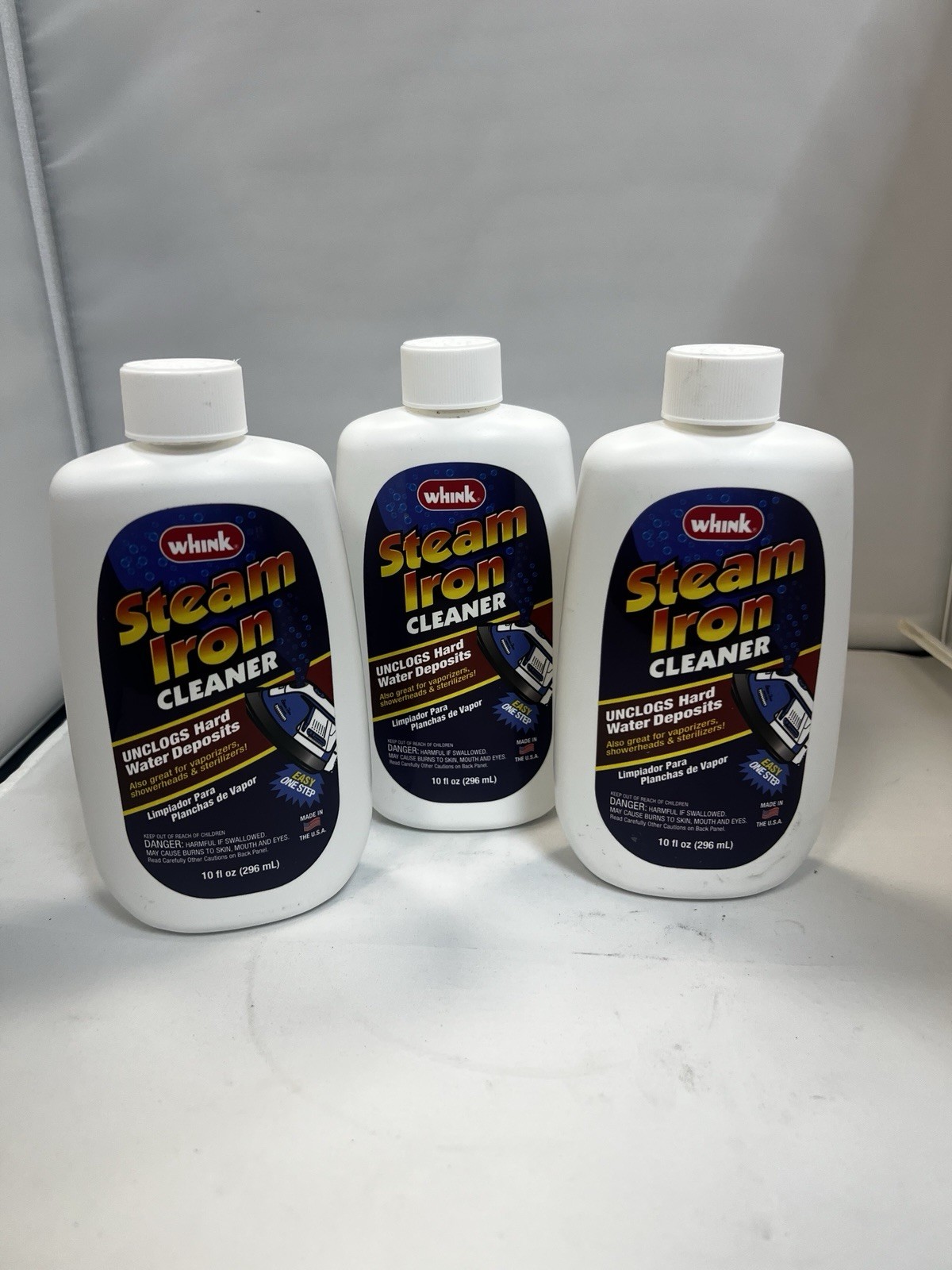 (3) Whink Steam Iron Cleaner Unclogs Hard Water Deposits Discontinued 10 oz HTF