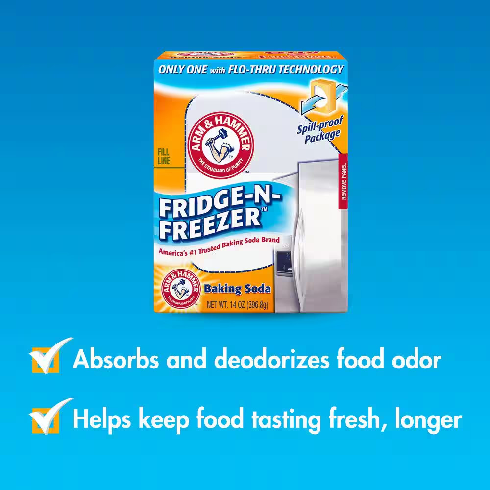 12 PACK Arm & Hammer Baking Soda Fridge-n-Freezer Odor Absorber, 14 oz Each box