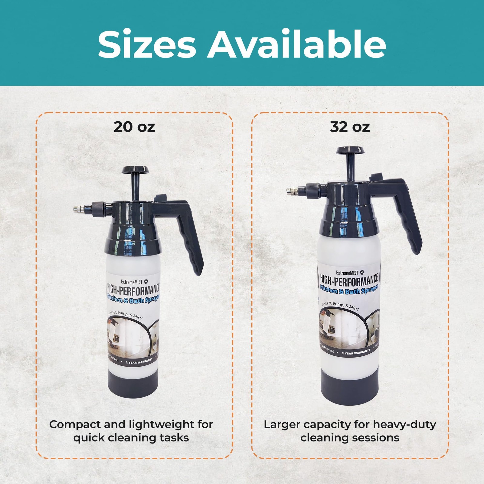 High-Performance Kitchen & Bath Sprayer | Refillable Pressurized Sprayer | Ul…
