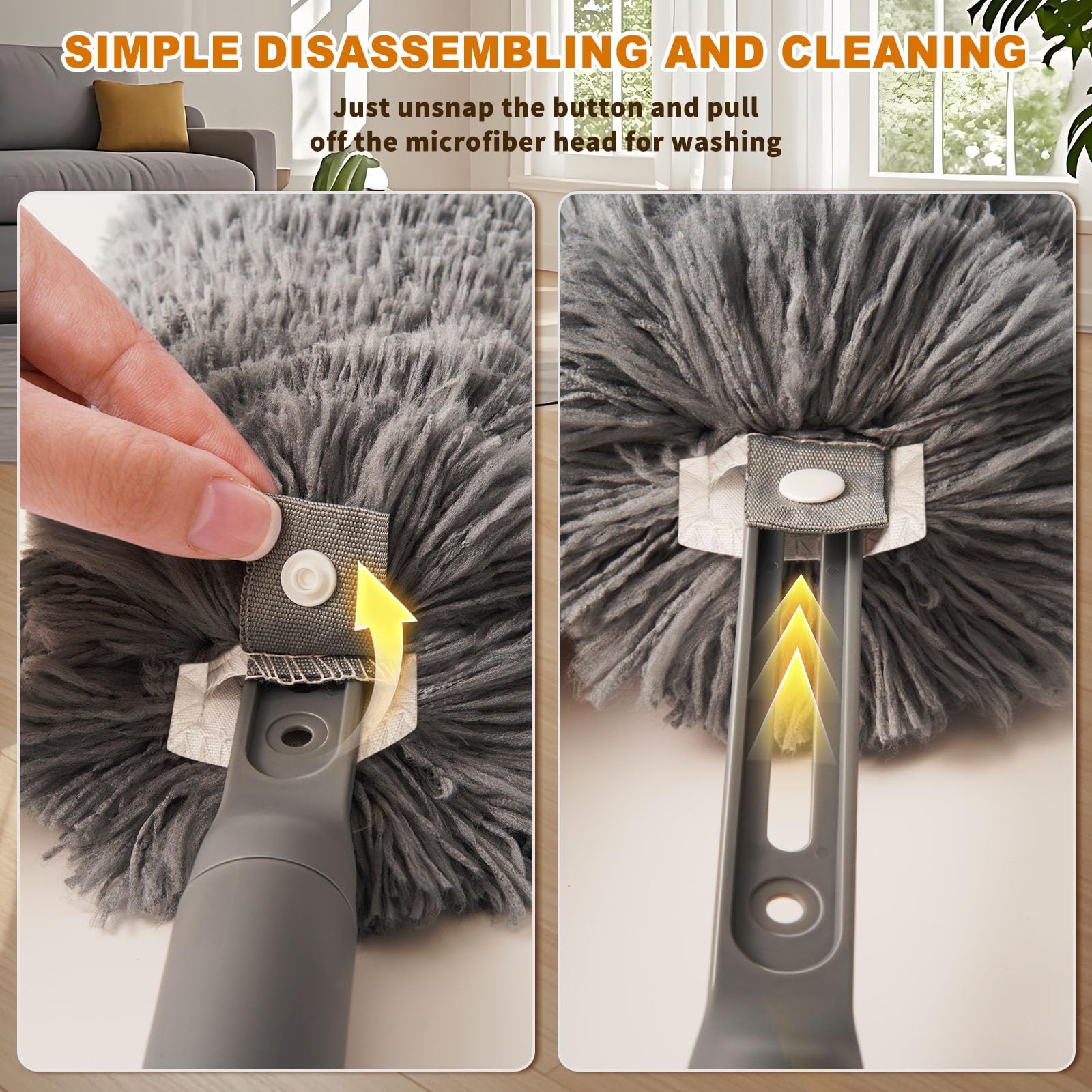 Microfiber Duster with Washable and Reusable Duster Head, Microfiber Dusters …