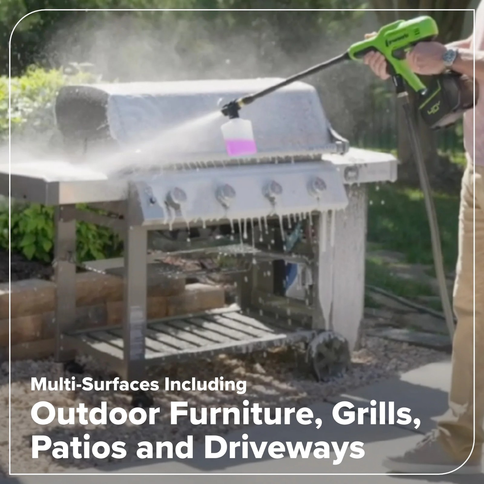 Greenworks Multi-Surface Pods for Car Wash, Patio, Driveway &Outdoor Cleaning