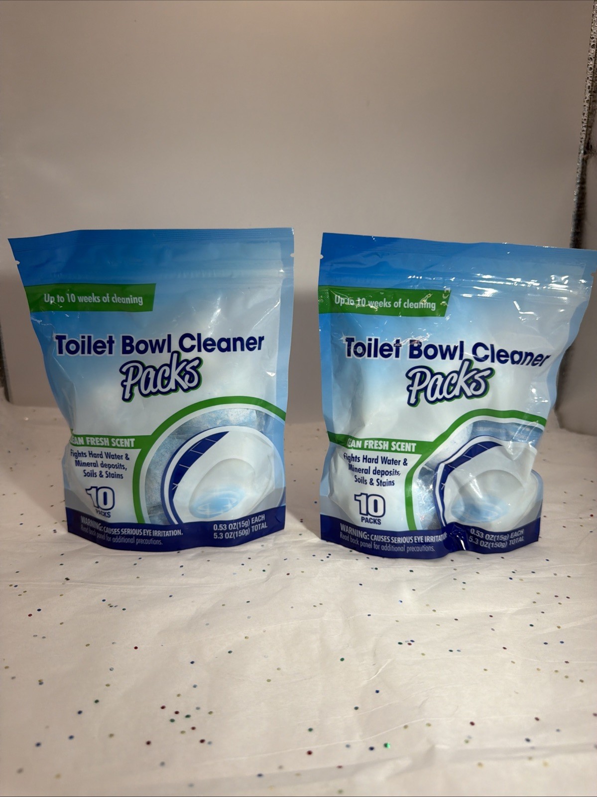 Toilet Bowl Cleaner Fresh Scent 10 Pack Pods (2 Pouches) 15g Each Rejoice Intl