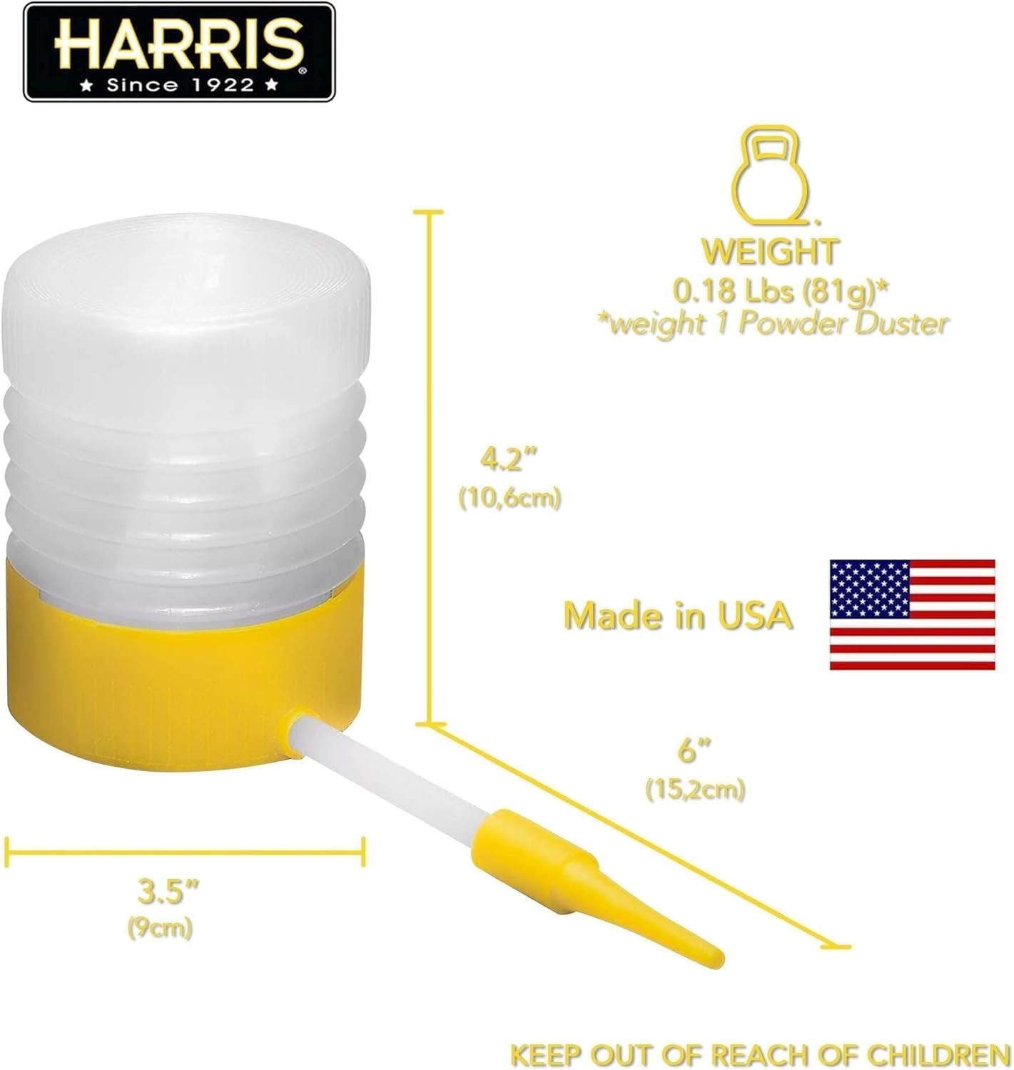 Diatomaceous Earth Powder Duster with 6 Inch Extension Nozzle Indoor Outdoor