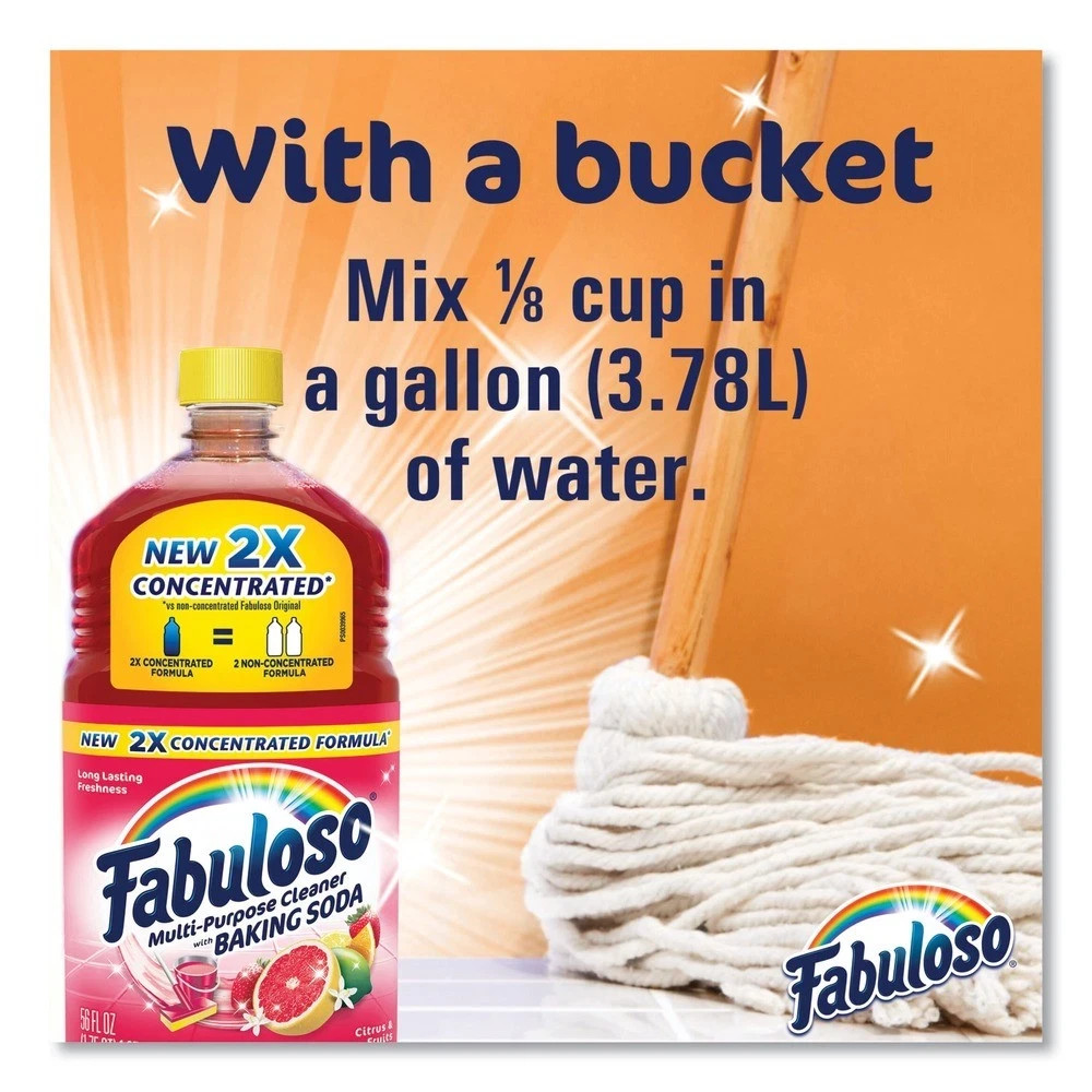 Fabuloso Multi-Use Cleaner, Citrus Scent, 56 oz Bottle, 6/Carton